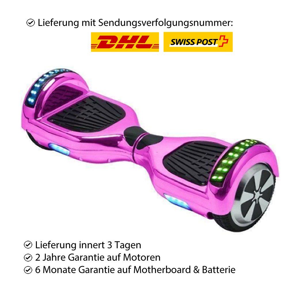 Hoverboard: Hoverboard Pink Metallic mit LED auf Rädern – Nuovo e nell'imballaggio originale da Ermatingen venduto da rik4rdo