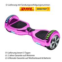 Hoverboard Pink Metallic mit LED auf Rädern