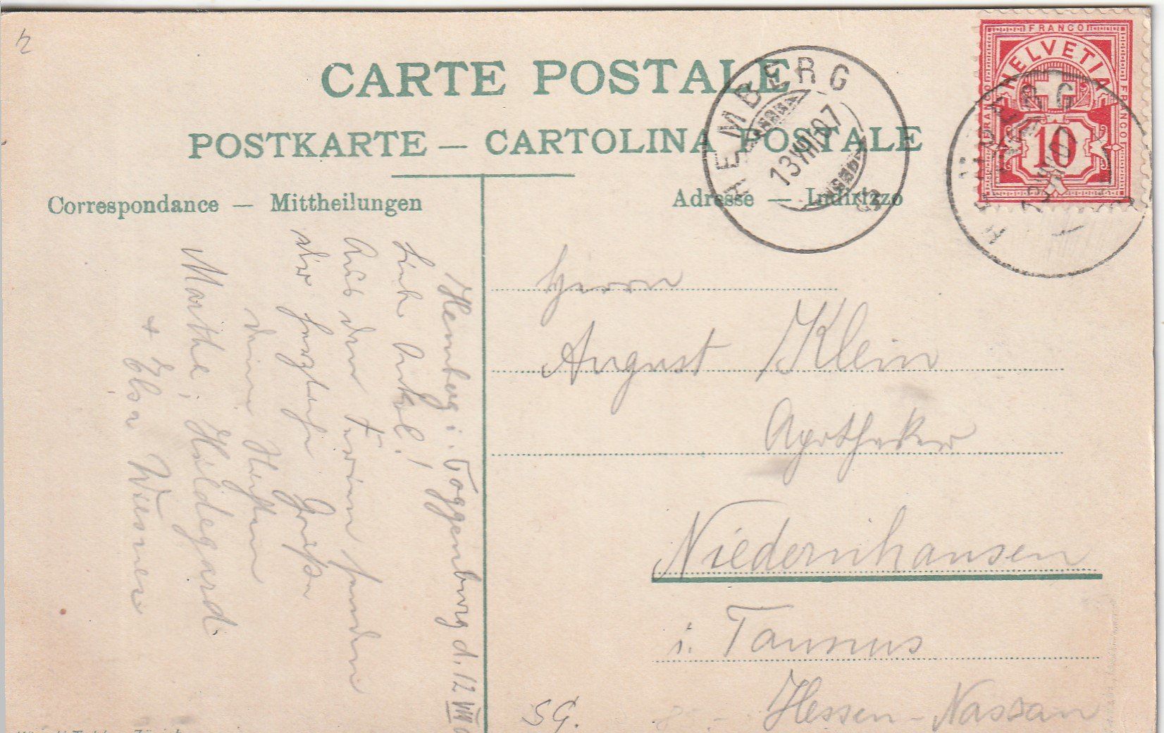 Cartes postales: Hemberg - Toggenburg- 1907 – D'occasion à uttwil par Koehlerfred 1