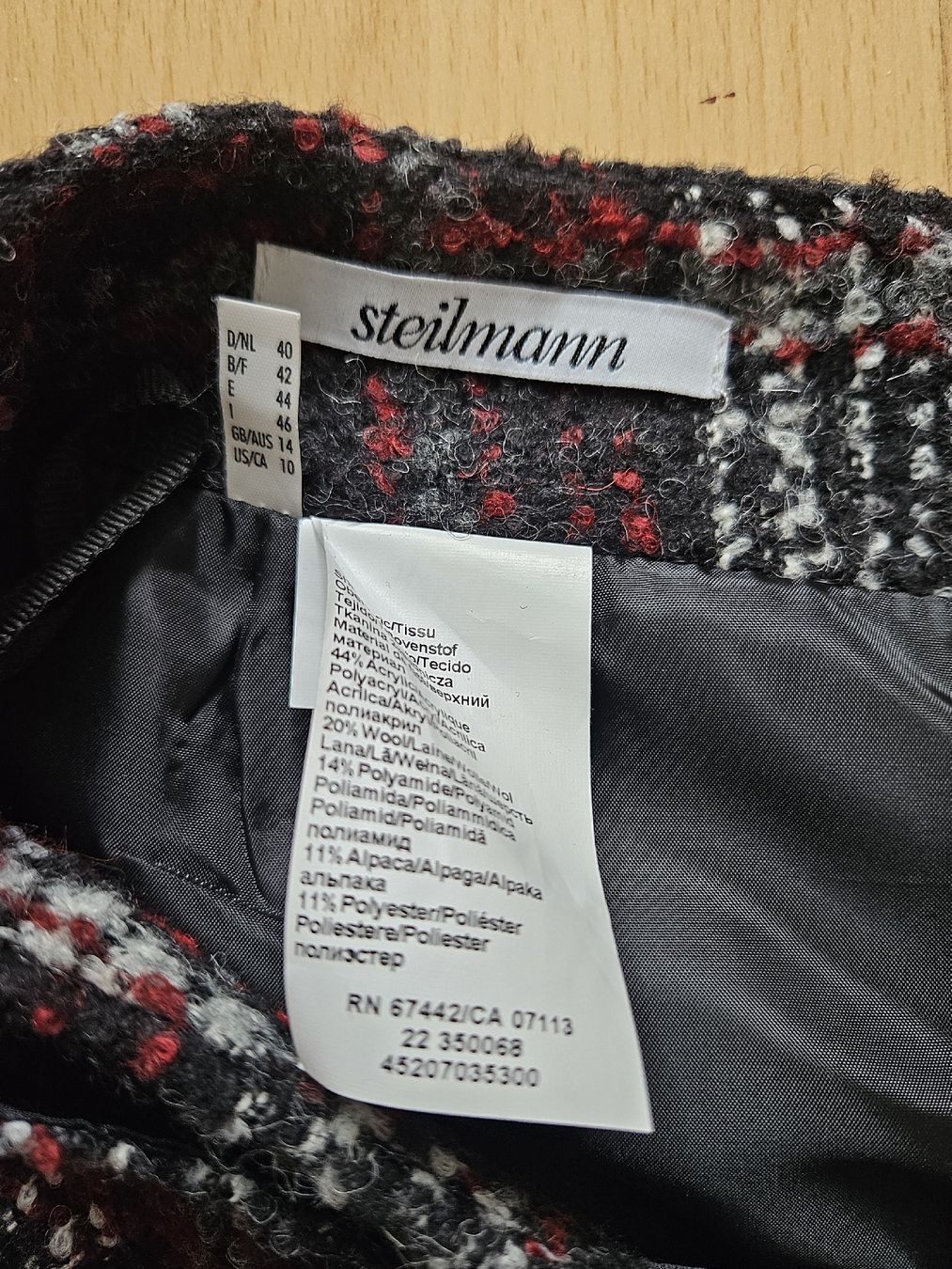 Gonne: Steilmann Jupe  Gr. 40  Karo schwarz rot – Usato da Urdorf venduto da Colina 3