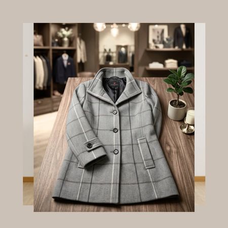 Eleganter Fuchs Schmitt Kurzmantel – grau kariert