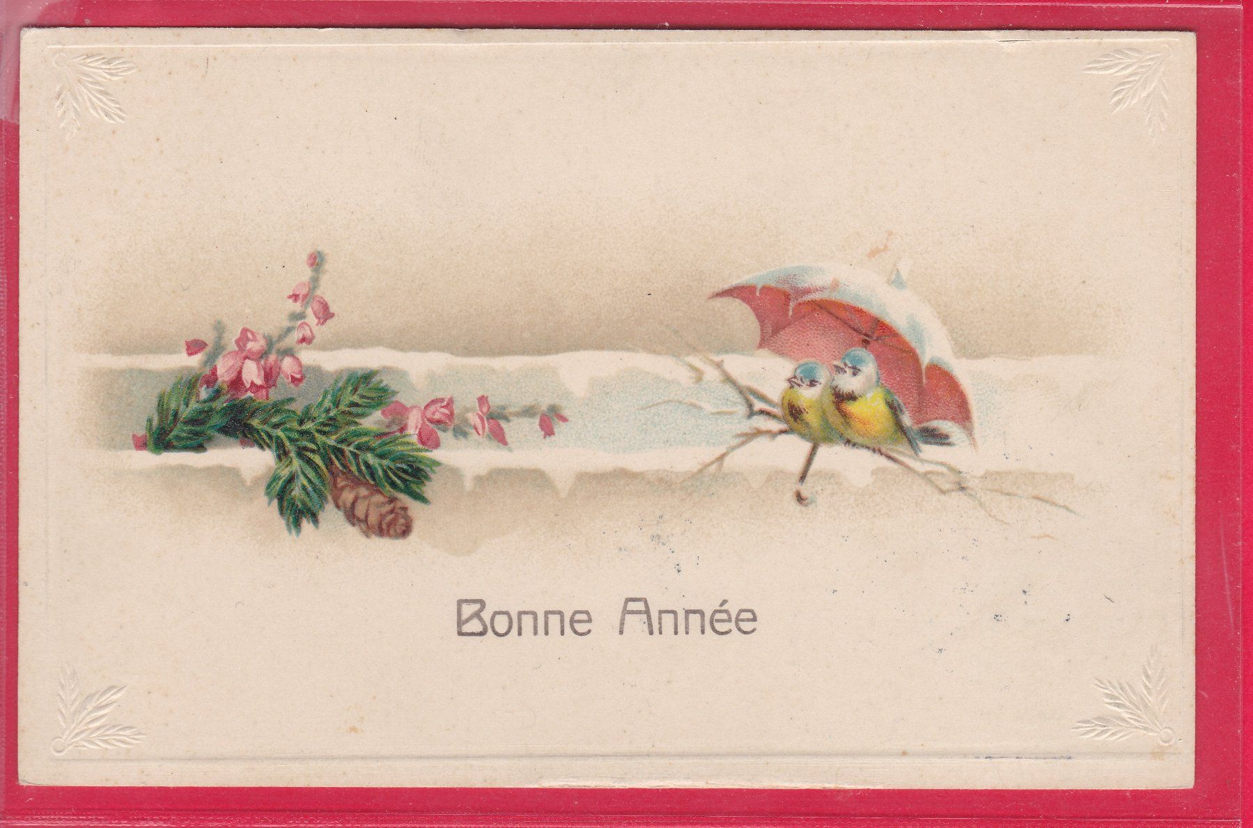 Ansichtskarten: BONNE ANNÉE, 31.12.1914 – Gebraucht aus Oberrieden von Gebirgsstelze