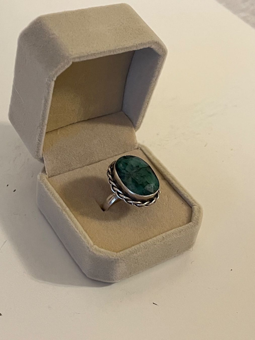 Ringe: Silber Ring gepunzt mit Grünem Stein – Gebraucht aus Kirchleerau von  3