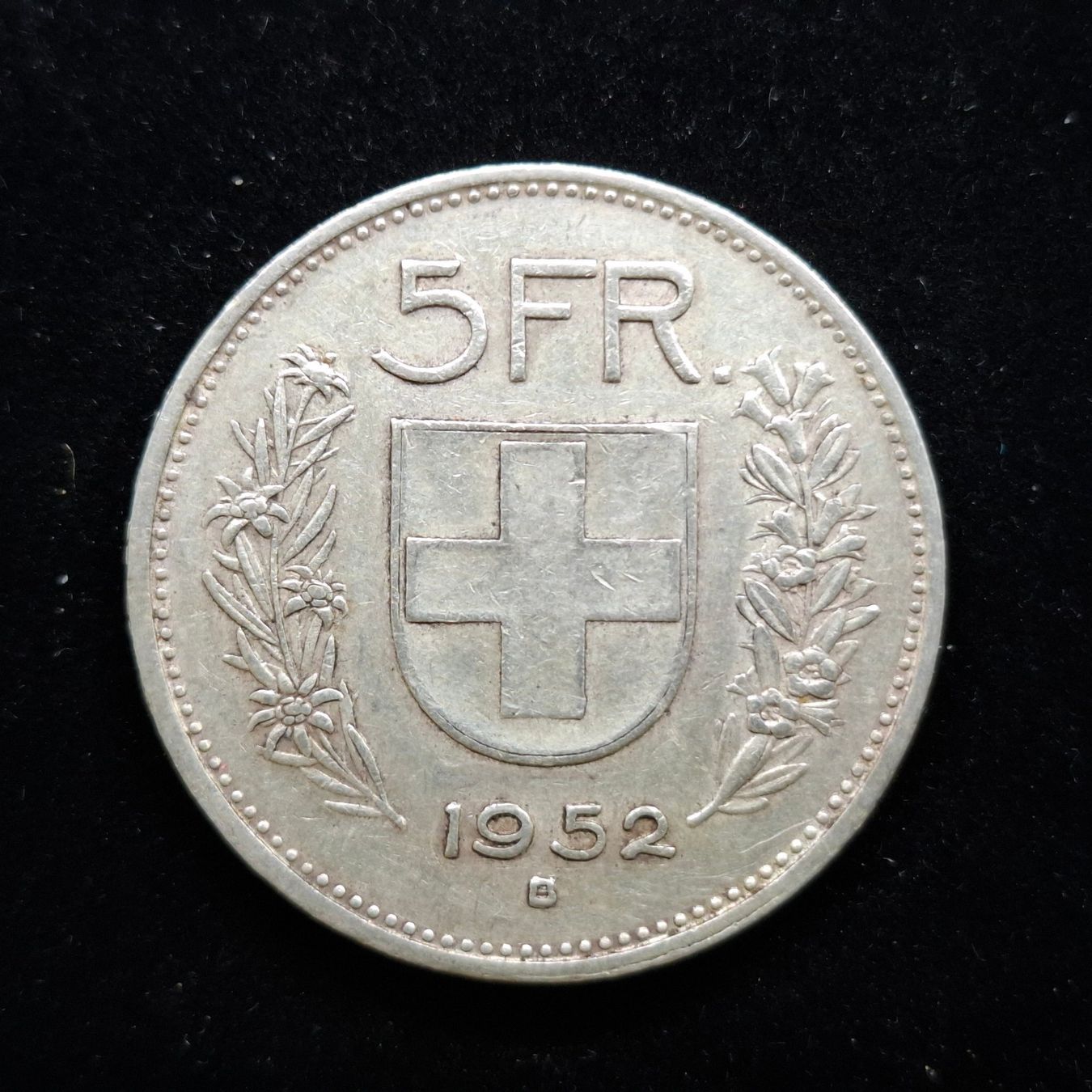 Tutti le monete: 5Fr. 1952 vorz 835/1000 Silber – Usato da Bern 14 venduto da rvonmay