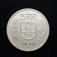 5Fr. 1952 vorz 835/1000 Silber