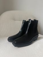 Schwarze Leder Stiefeletten, wie neu, Grösse 37