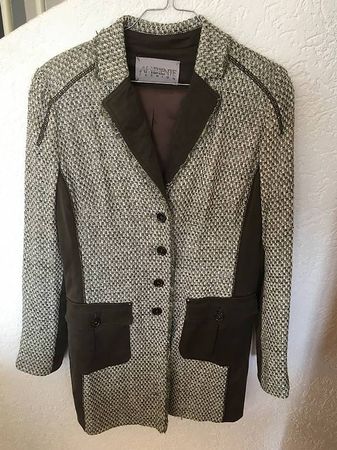 Mantel meliert olivgrün, weiss und schwarz Gr.36/38