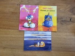 Diddl alte vintage Postkarten Set Nr. 26-q, 62-f, 64-e Rar