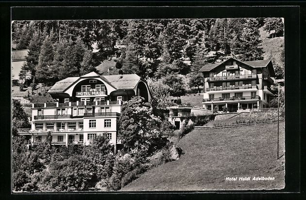 Cartoline postali: AK Adelboden, Hotel Huldi, 1949 – Usato da Berlin venduto da bartko-reher