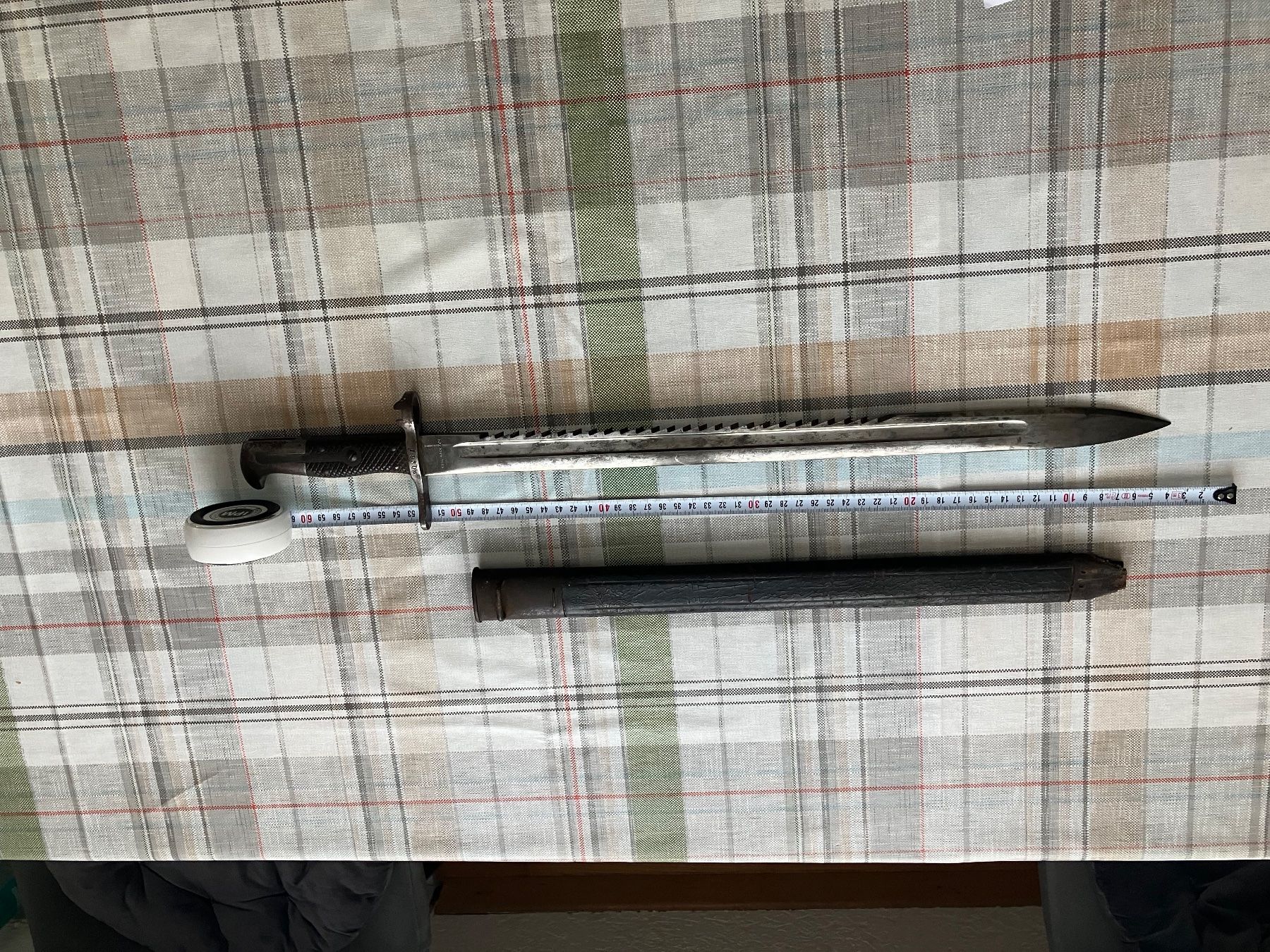Schweizer Armee Armi bianche: Bajonett mit Scheide militärisch 47cm Klinge alt – Usato da Balterswil venduto da Erbsli77