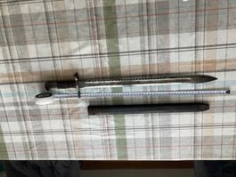 Bajonett mit Scheide militärisch 47cm Klinge alt