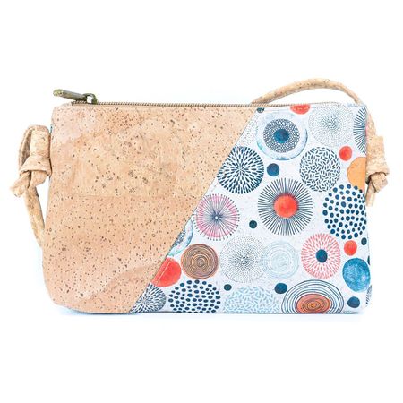 Mini-Kork-Umhängetasche für Damen