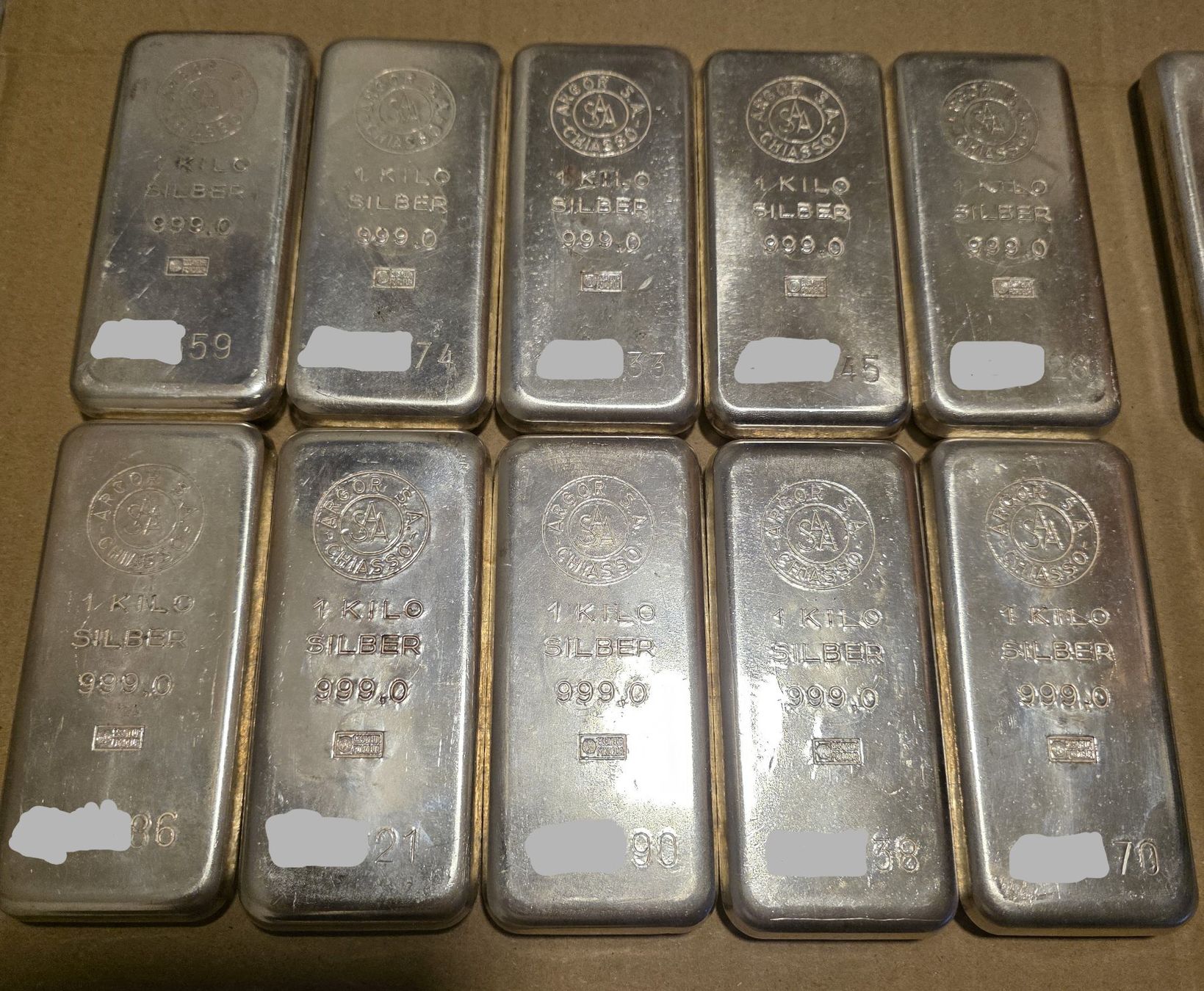 Métaux précieux: 10x Silberbarren à 1kg – D'occasion à Aetingen par Flssig