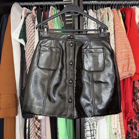 Claudie Pierlot Minirock Lackoptik schwarz