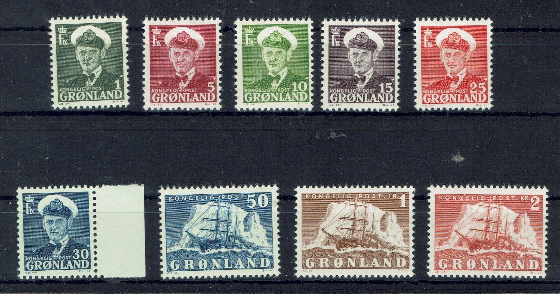 Tutti i francobolli: Grönland 1950, Serie komplett postfrisch – Nuovo (secondo la descrizione) da Kriens venduto da goofy46