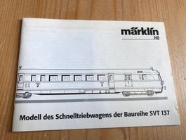 märklin SVT 137, schnelltriebwagen, beschrieb