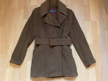 Wollmantel Damen Gr. 36 S 50% Angora 50% Lammwolle Braun