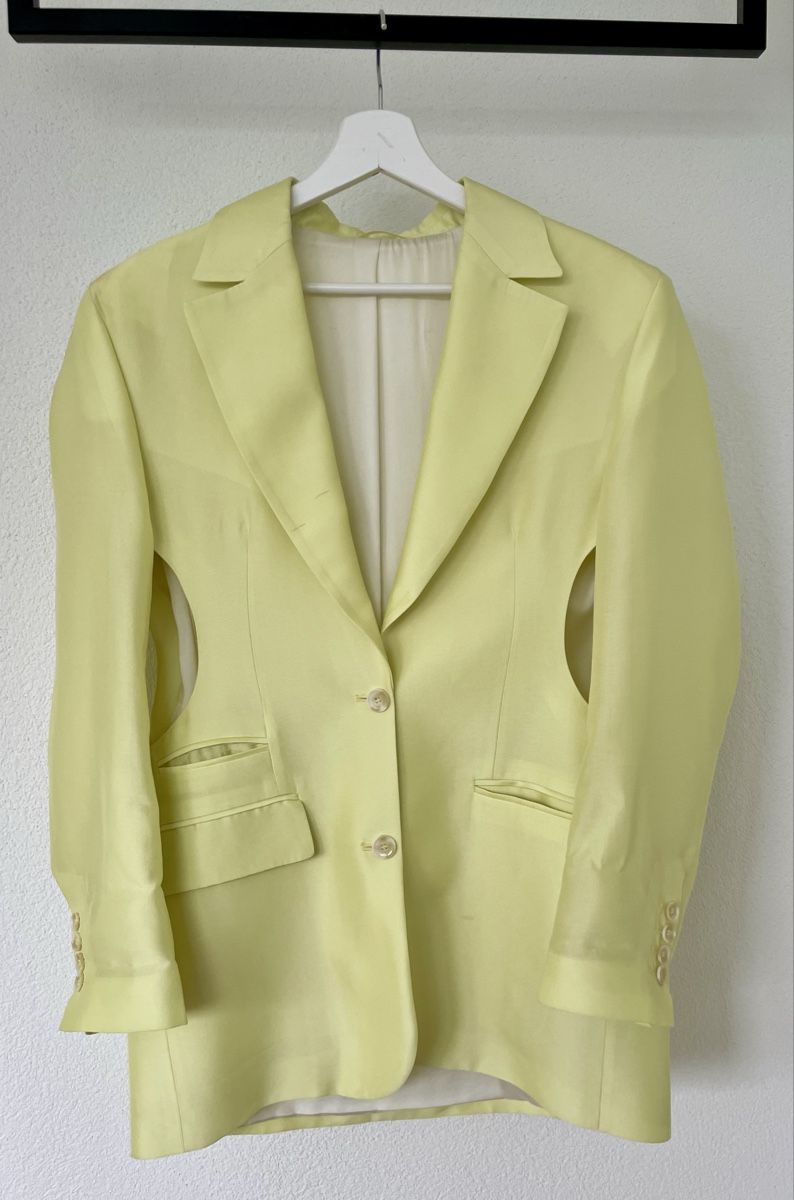 H&M Jacken: Silk Lime Green Cut-Out Blazer for Summer Chic - Size S – Gebraucht aus Zürich von lan_c7xg