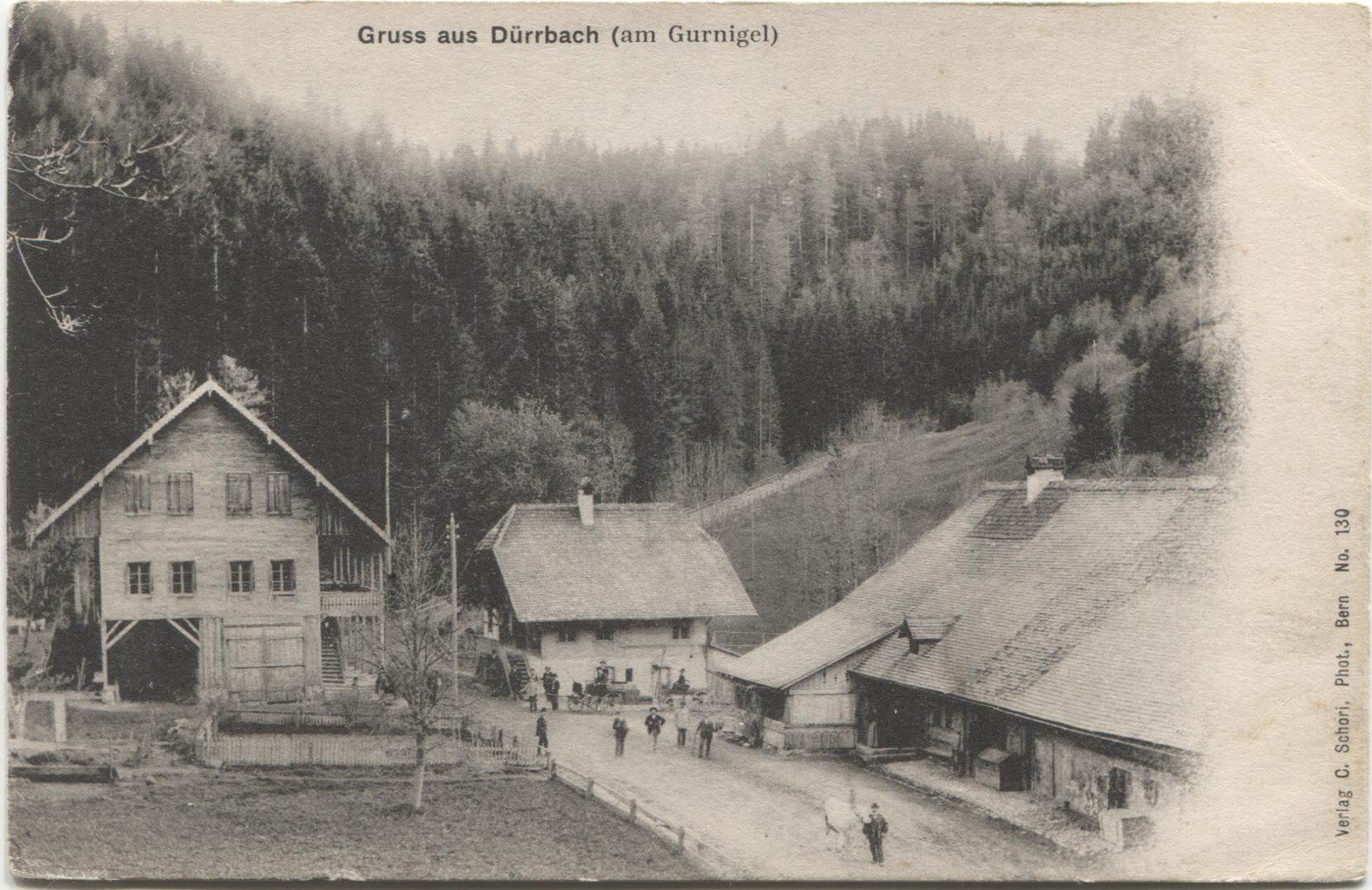 Ansichtskarten: Landwirtschaft/Bauer mit Kuh DUERRBACH BE 1910 – Gebraucht aus Wil SG von Clanx