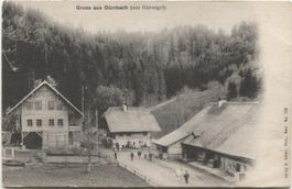 Landwirtschaft/Bauer mit Kuh DUERRBACH BE 1910