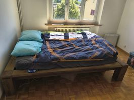Massivholz Bett inkl. Lattenrost und Kopfteil 160 x 200