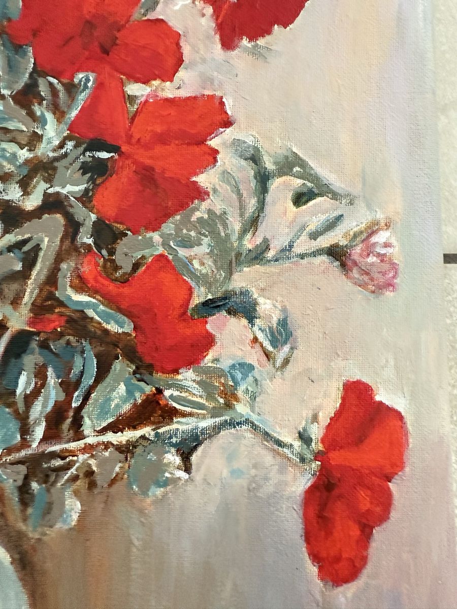 Dipinti: Gemälde auf Leinwand: Blumen in einer Vase. Handgemalt. – Nuovo e nell'imballaggio originale da Siselen BE venduto da Rolf131 7