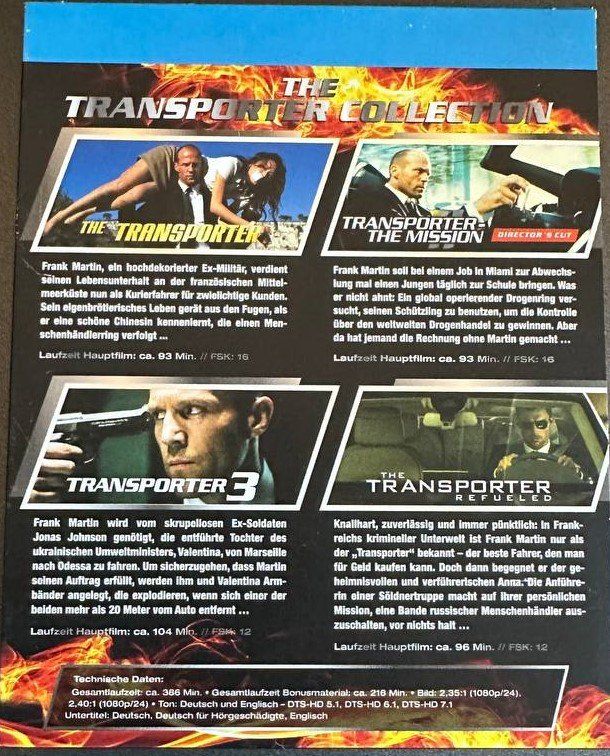 Tutti i DVDs: The Transporter Collection Blu-ray Filme Action – Usato da Beringen venduto da Mantafisch1 1