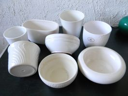 lot de 8 cache-pots blancs