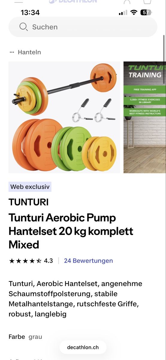 Tunturi Manubri & Pesi: Tunturi Aerobic Pump Hantelset – Usato da Kirchberg BE venduto da LiiLaaLuu_98