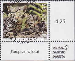 2009, Nr.1313 "Wildkatze" mit ET-Voll-Stempel + ECKTABS.