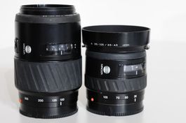 Minolta AF Zoom Objektive 35-105mm und 100-300mm, Top