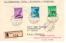 Sonderflug, Vaduz - Altenrhein - Jnnsbruck 1935 -1. Postflug