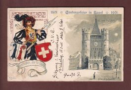 BASEL - Centenarfeier 1901 - Präge // Falte //