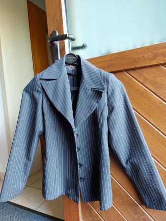 Blazer kurzblazer donna S bianco nero a righe classico