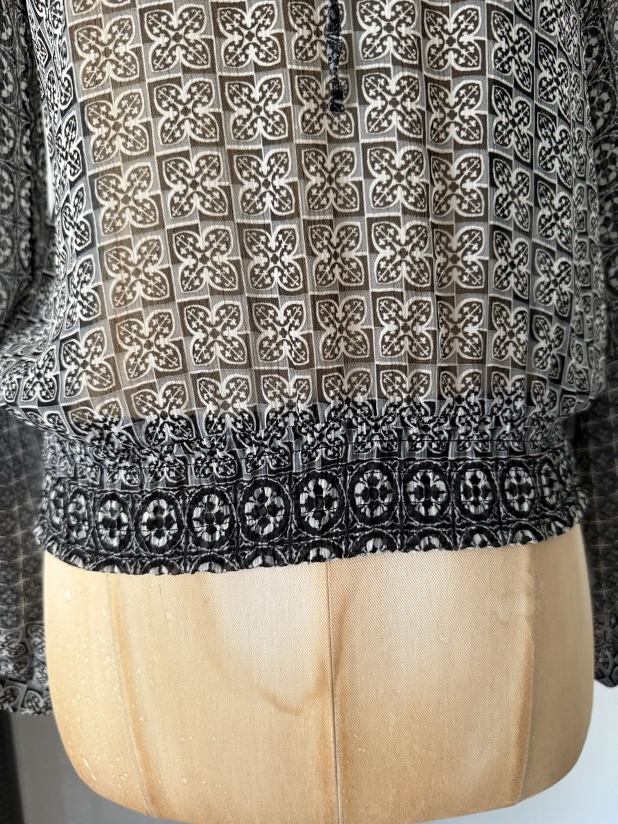 Camicette: Boho Damenbluse Schwarz Weiß Langarm Gr. M Casual – Usato da Lugano venduto da rebecca.wardrobe 3