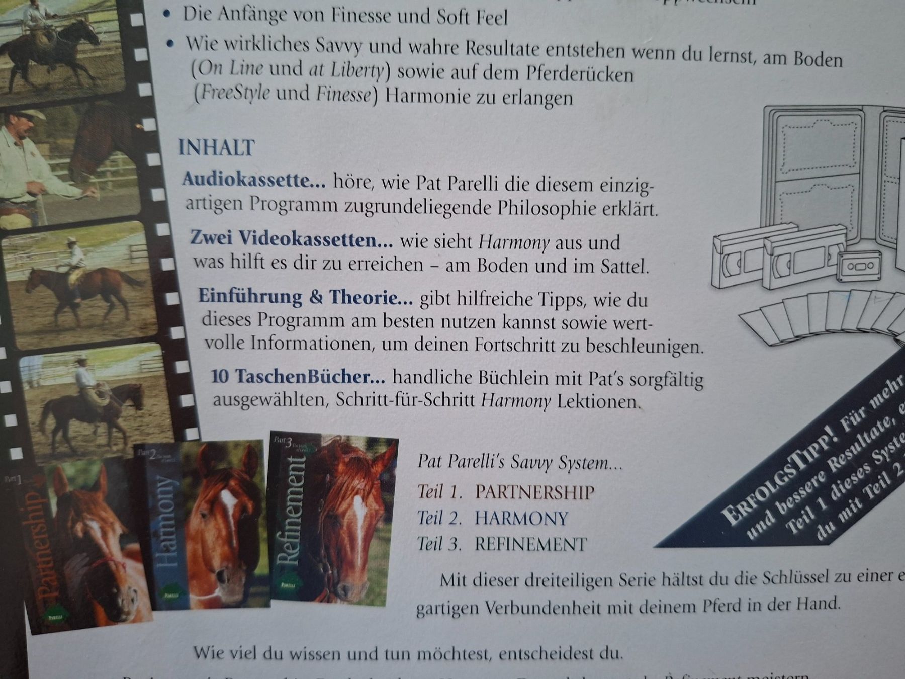 Libri: Parelli Natural Horsemanship; Level 2 Harmony / Box-Set DE – Usato da Boniswil venduto da Totomat-Lady2 2