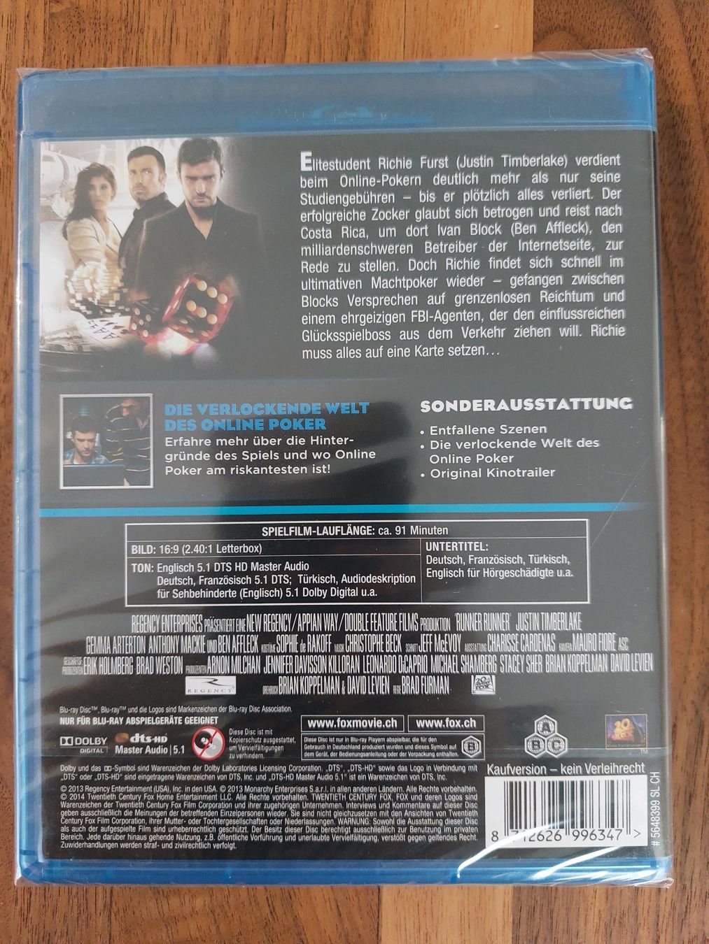Tutti i DVDs: Blu Ray - Runner Runner *Neu* – Nuovo e nell'imballaggio originale da Rheinfelden venduto da FilmAuktion 1