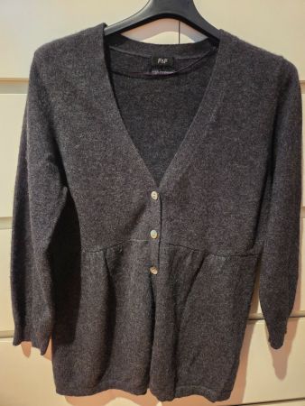 Cardigan 100% cashmere grigio scuro usato tg. M