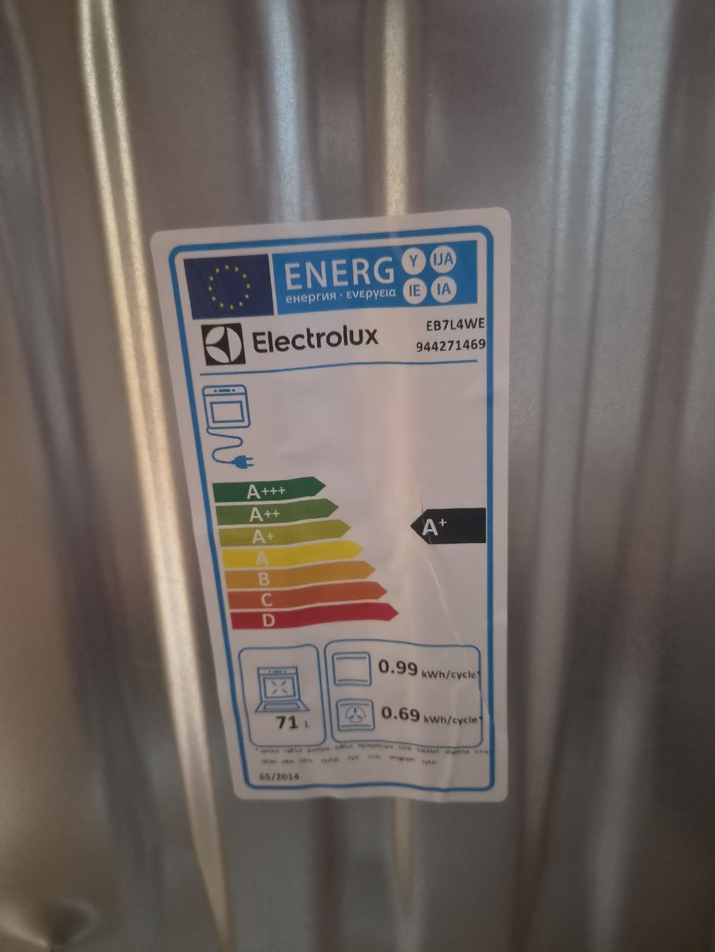 Electrolux Fours: Electrolux Backofen EB7L4WE Umluft A+ 71L Weiss – D'occasion à Safnern par ROEDGM 4