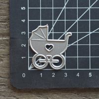 🐸 STANZSCHABLONE KINDERWAGEN GEBURTSANZEIGE BABY BASTELN