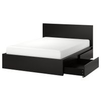 Bettgestell Malm 140x200cm schwarz Gebraucht (ohne Schublade