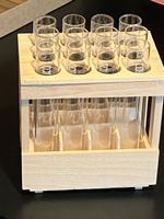 Reagenzglas Ständer mit 12 Schott Duran Gläsern