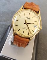FREI QUARTZ Vergoldet swiss made Elegante Herrenuhr 34mm