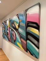 Original One Truth Graffiti Street Art von "Pase" 3.4x1.2m