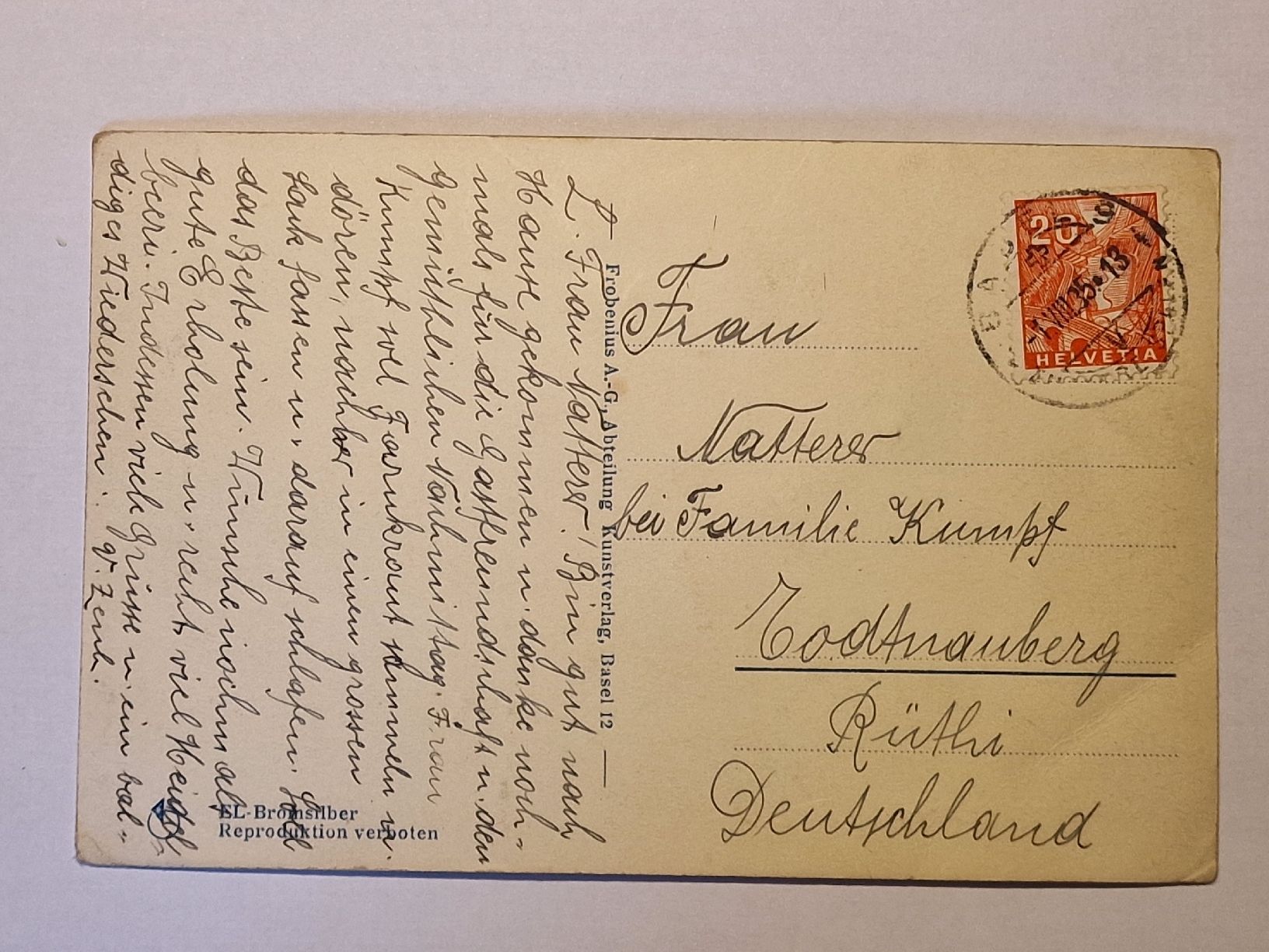 Cartoline postali: Basel Gartenbad Eglisee – Usato da Rüegsauschachen venduto da Hbru 1