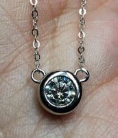 Collier argent avec diamant de moissanite de 0,5 ct certifié
