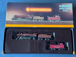 Marklin Z 8882 Set Dampflok + Caboose USA