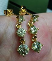 Boucles d'oreille argent diamants de moissanite de 1,8  ct