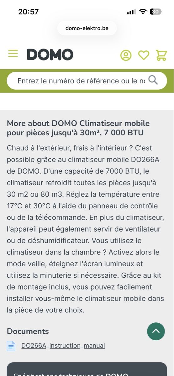 Condizionatori: Climatiseur mobile DOMO – Usato da Blonay venduto da cyr_bmc5 4