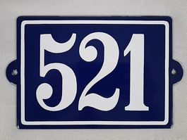 Emailleschild Hausnummer 521
